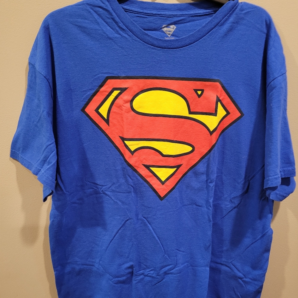 🦋 SUPERMAN blue t-shirt with iconic logo X-Large